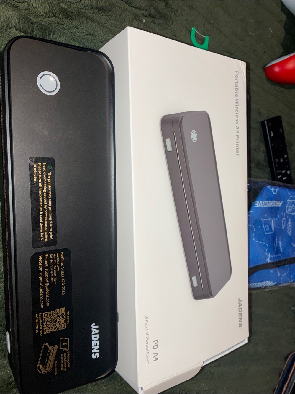 Jadens Portable Wireless A4 Printer - Black